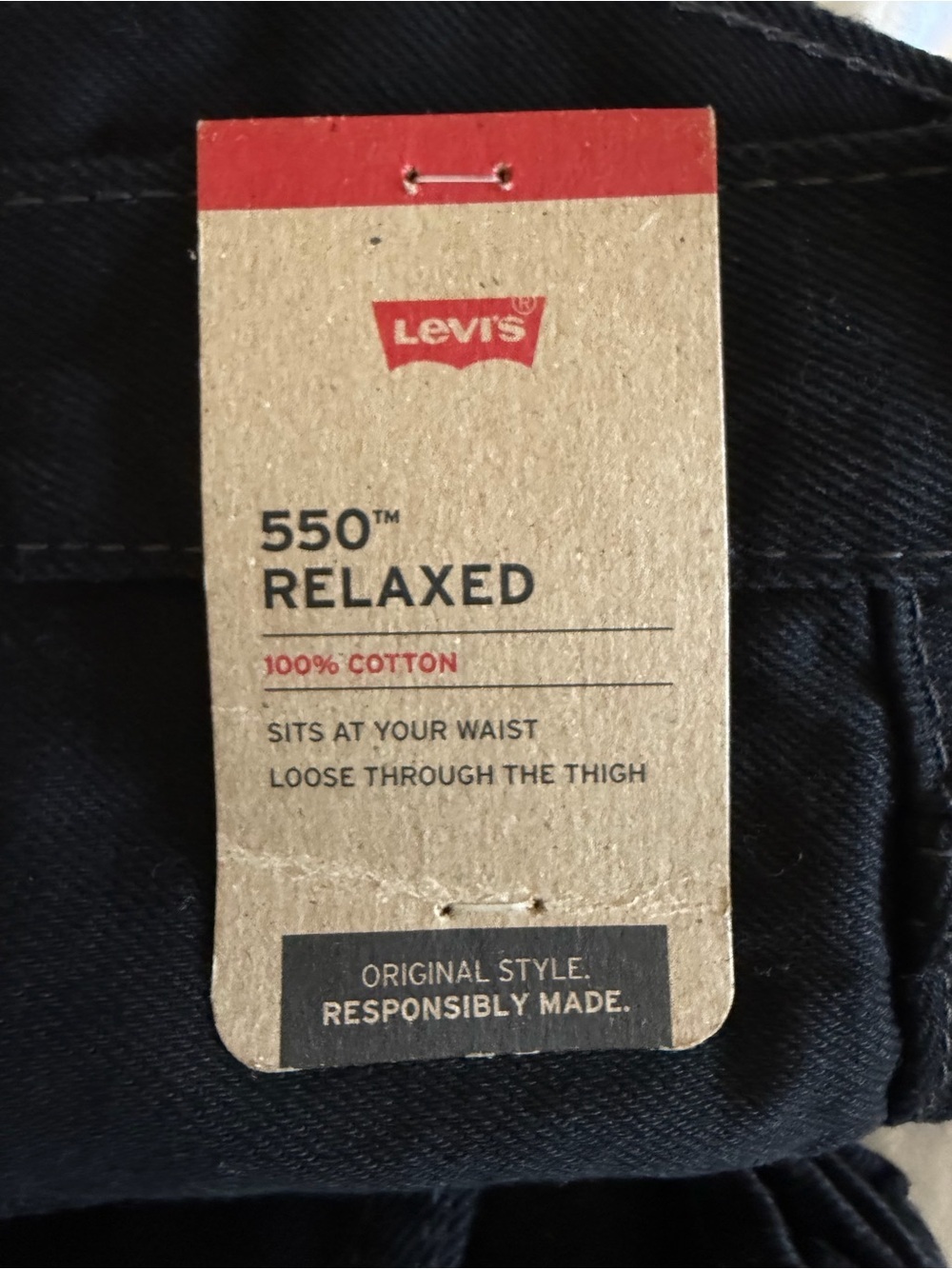 Levi's 550 Relaxed Men’s Jeans — Black NWT